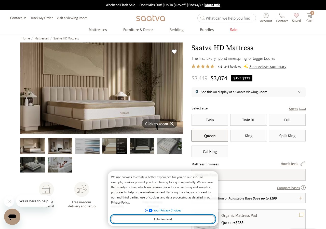 Saatva HD Mattress (Heavy-Duty)